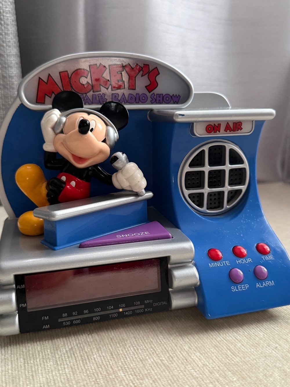 Disney Mickey Mouse Blue Radio Alarm Clock